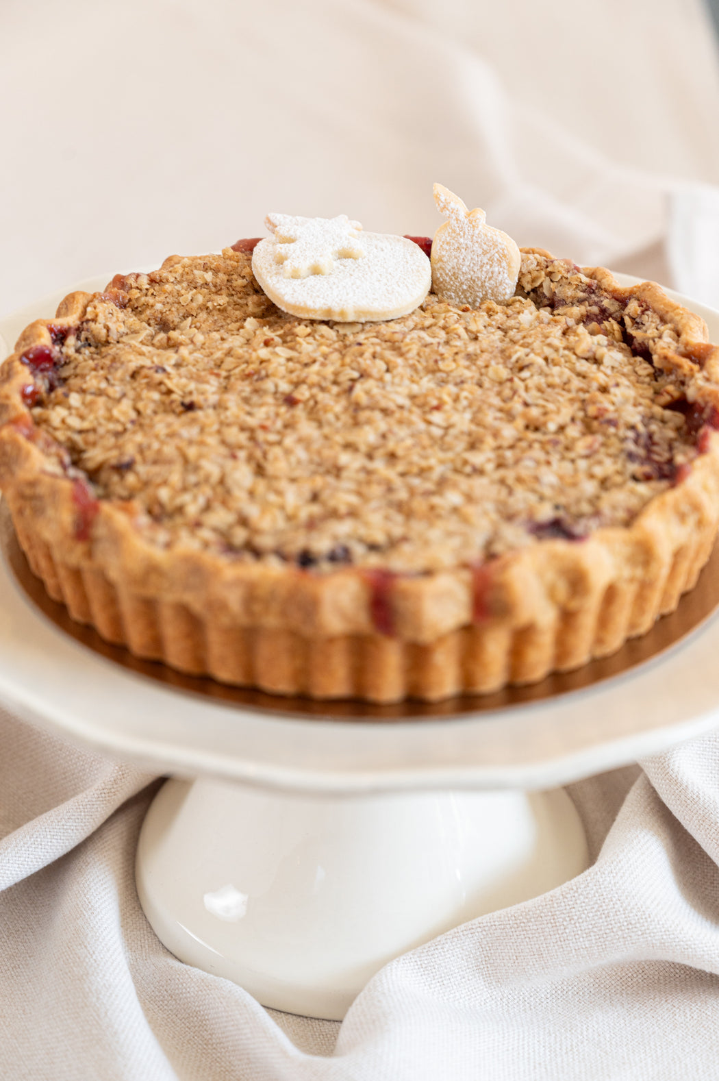 Apple Roasted Plum Pecan Crisp Crumble Pie.