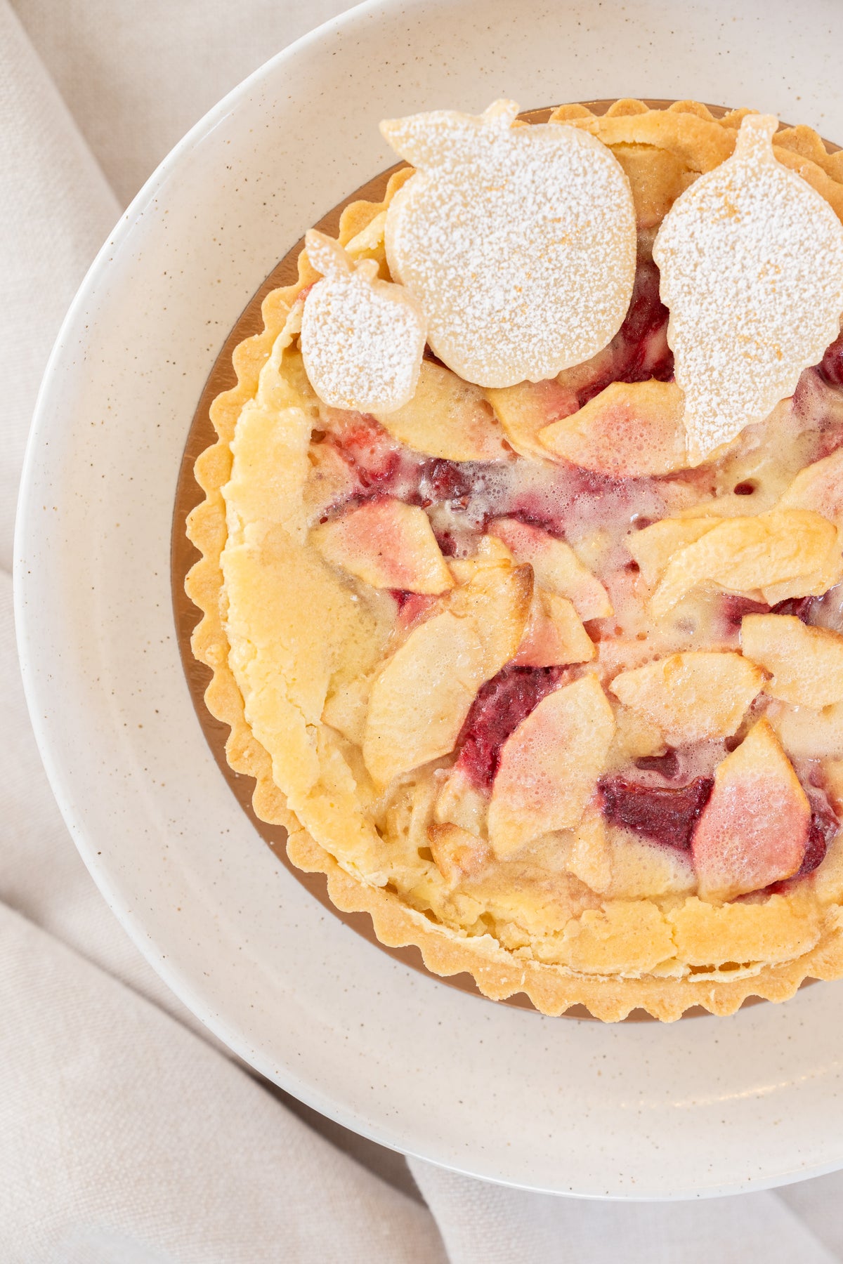 Apple Roasted Plum Vanilla Tart.