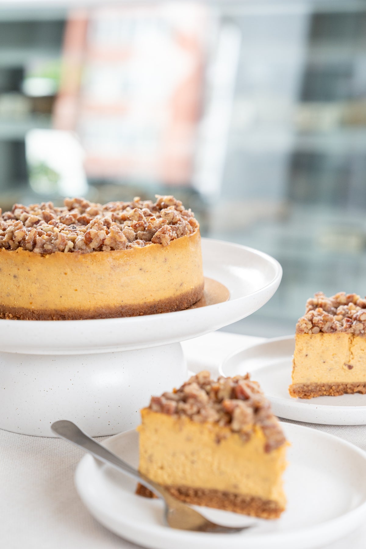 Pumpkin Pecan Streusel Cheesecake.