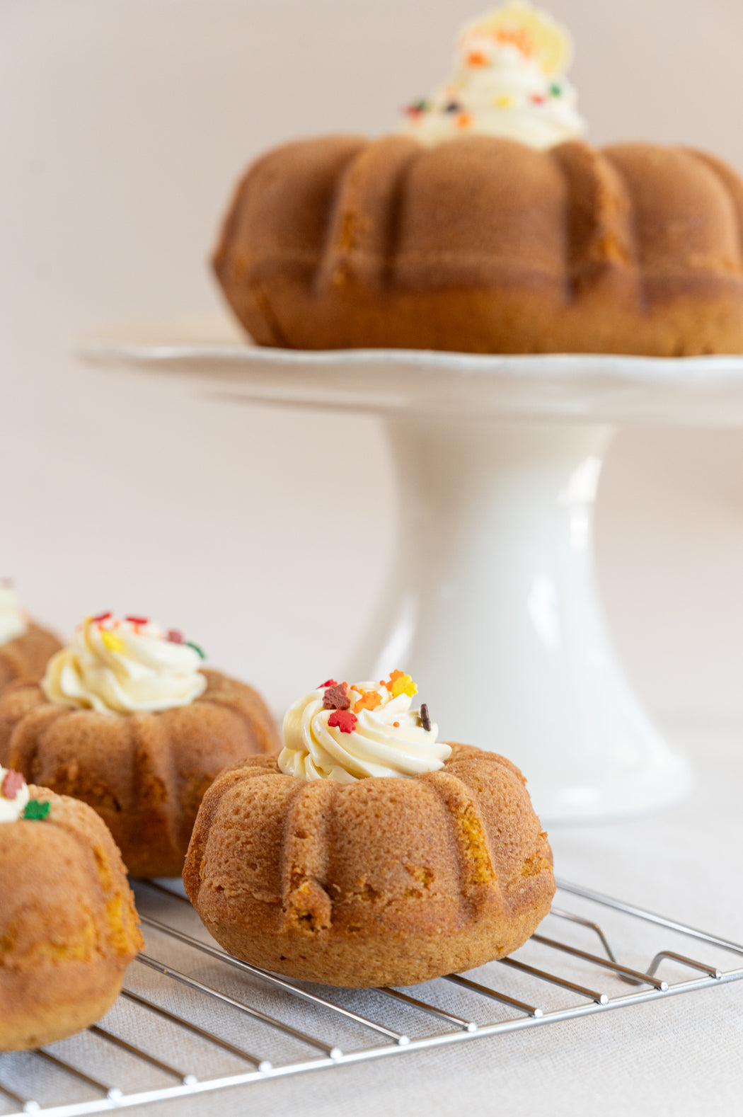 Pumpkin Pound Cake with Classic French Buttercream.