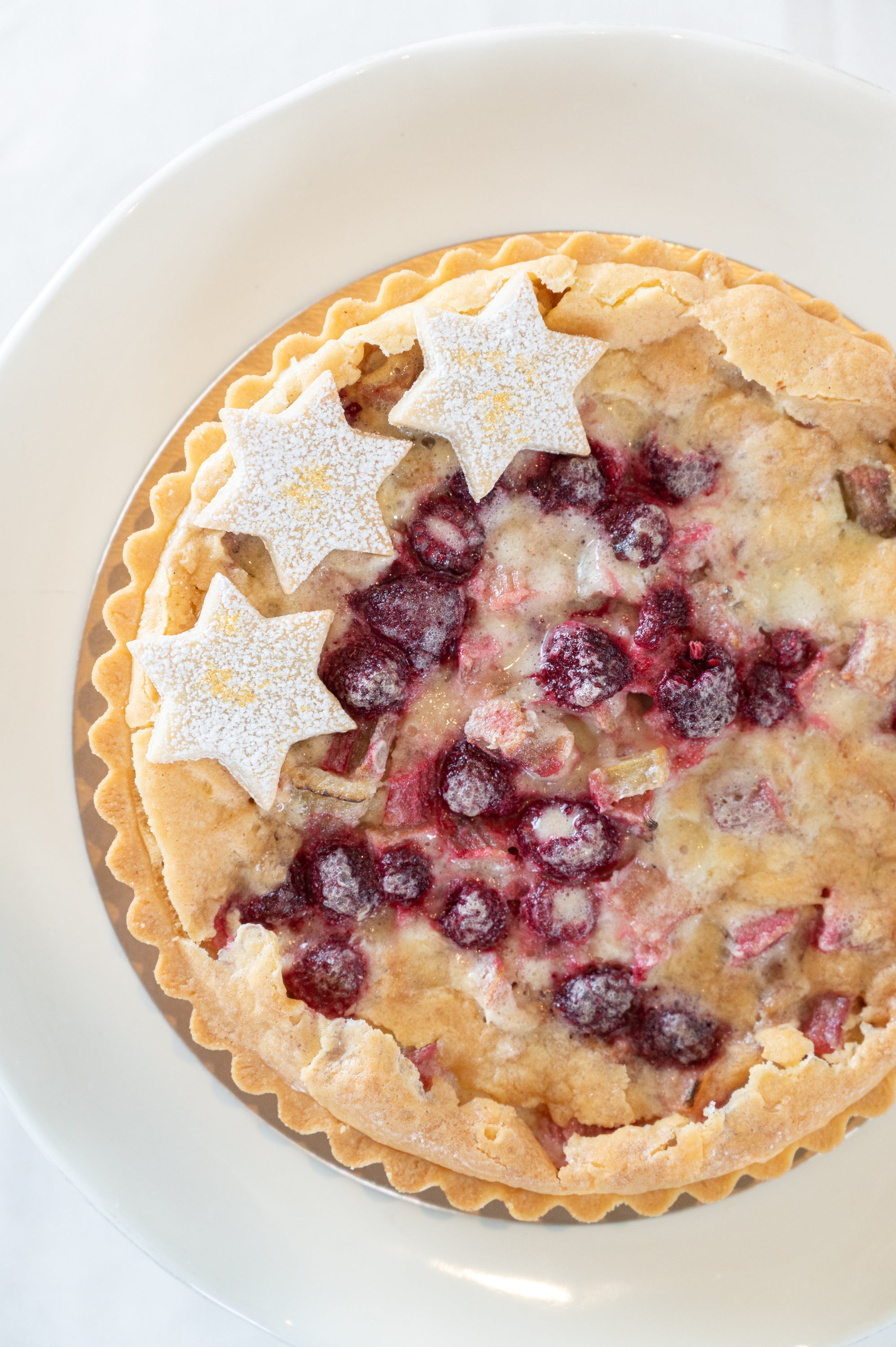 Raspberry Rhubarb Tart.