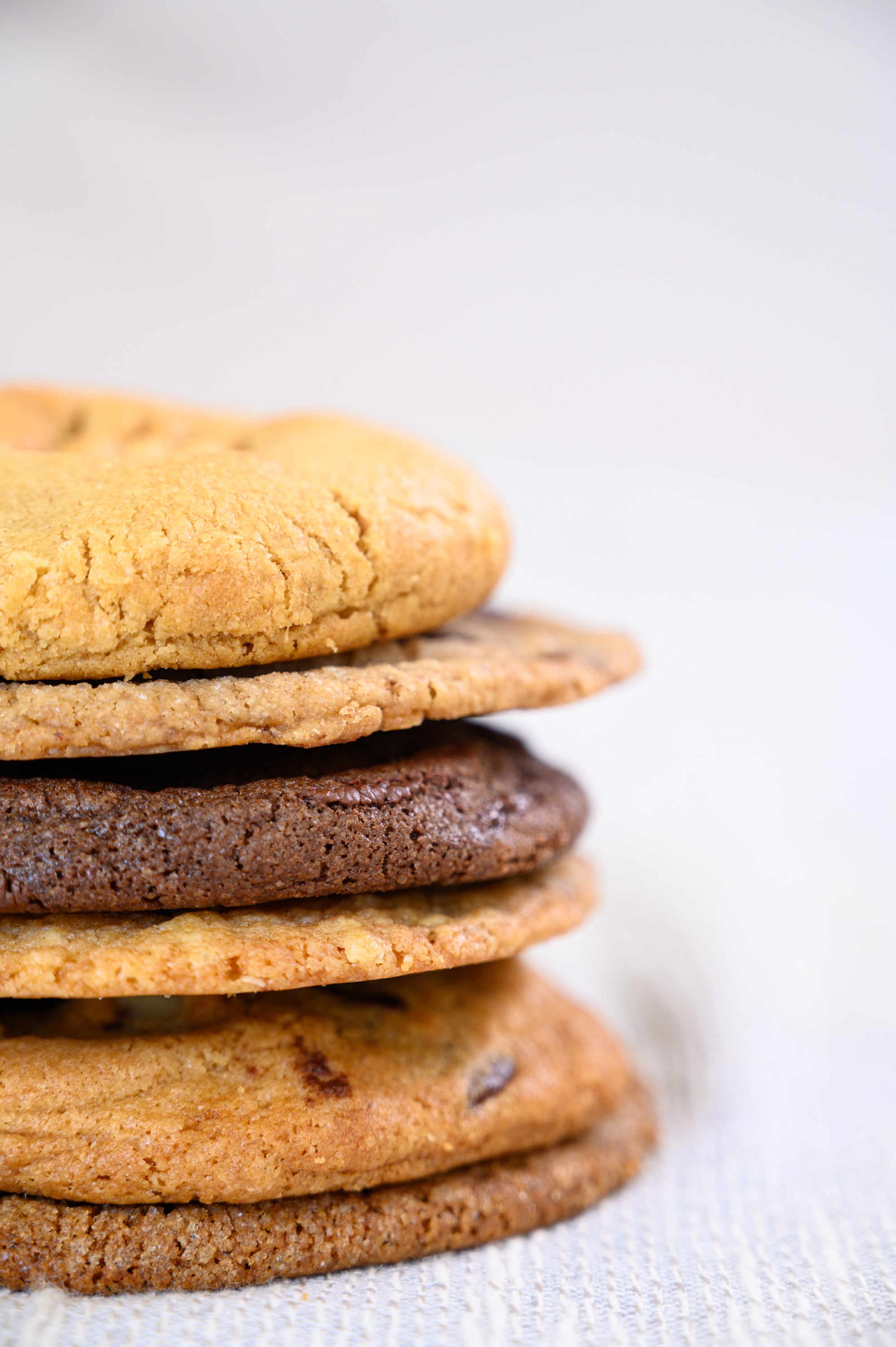 Assorted Cookies - Peanut Butter, Mocha Cinnamon Chocolate Chip, Double Chocolate, Ginger Snaps, Chocolate Pecan Cookies, Milk Chocolate Chip Cookies