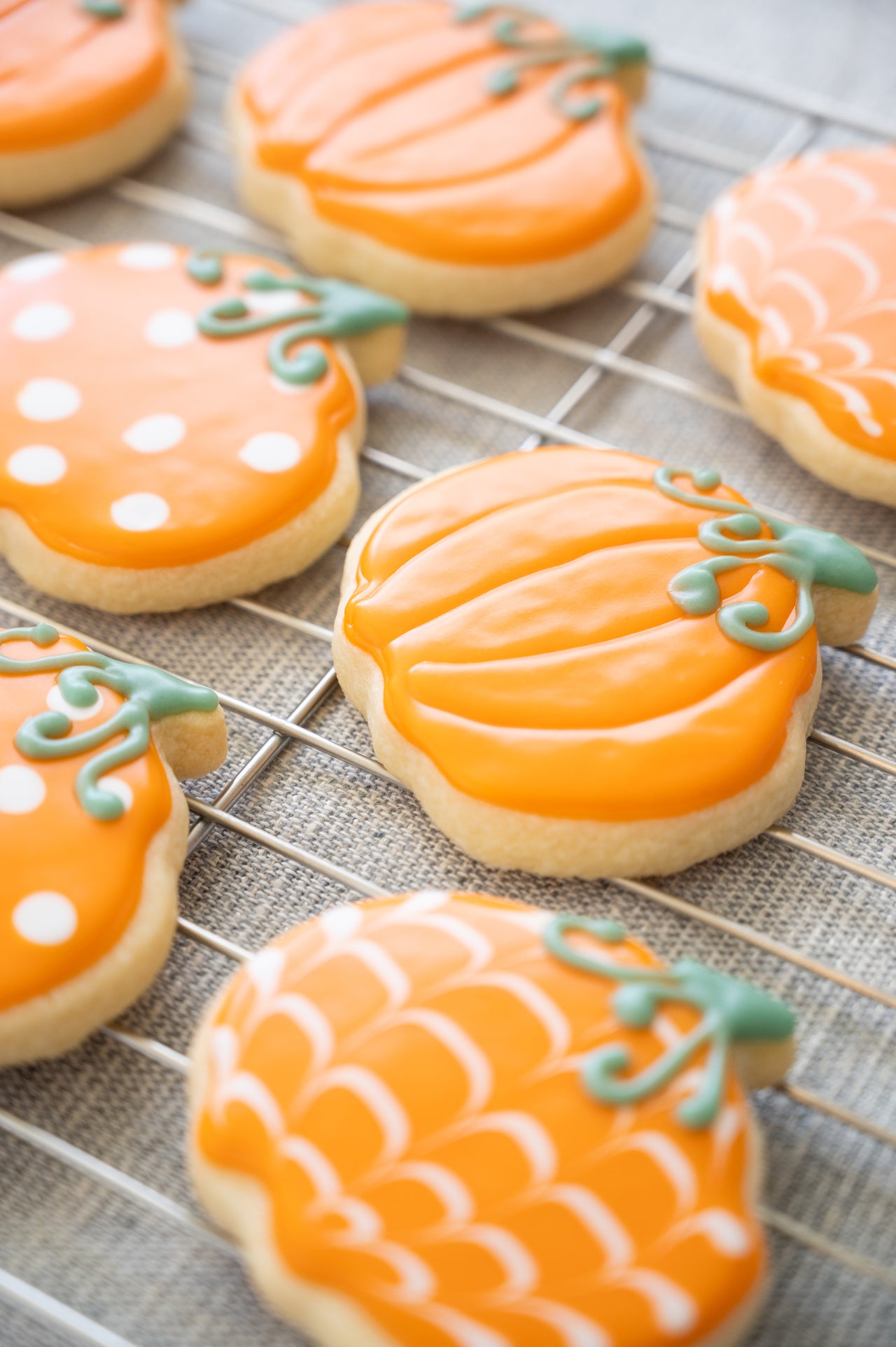Pumpkin Decorated Shortbread Cookies.