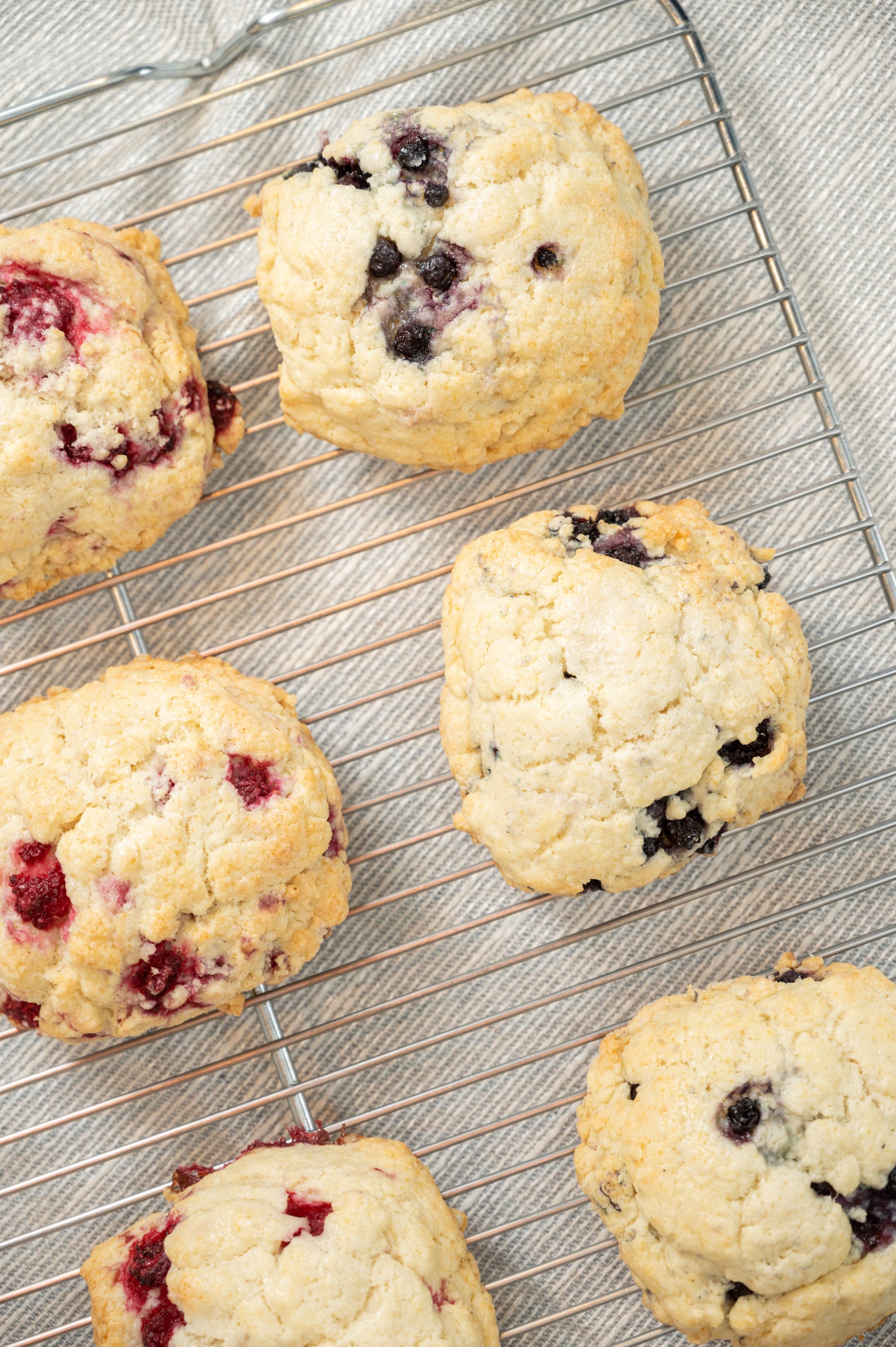 Raspberry and Blueberry Scones.