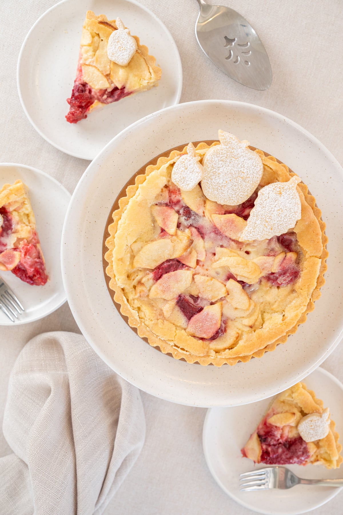 Apple Roasted Plum Vanilla Tart.