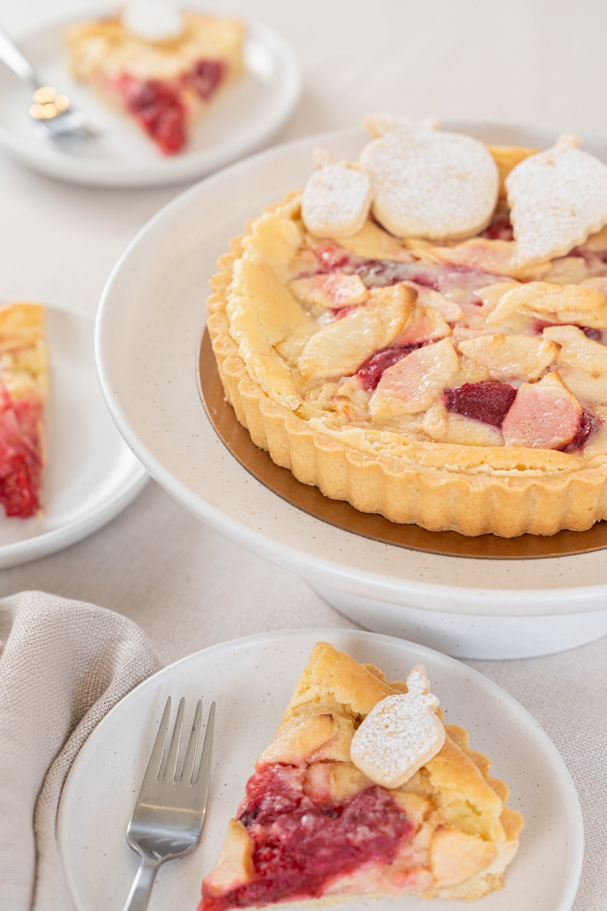 Apple Roasted Plum Vanilla Tart.