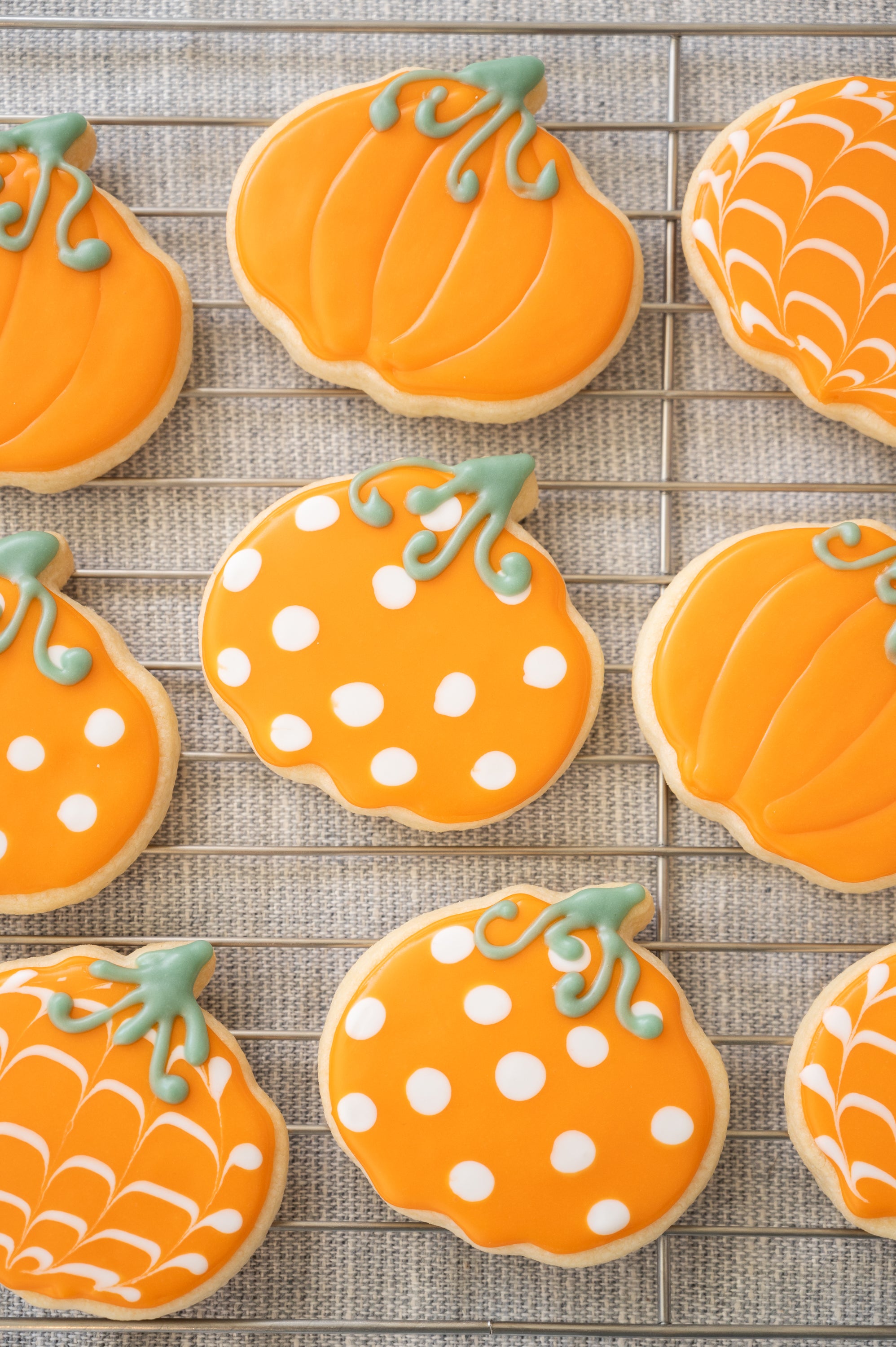 Pumpkin Decorated Shortbread Cookies.