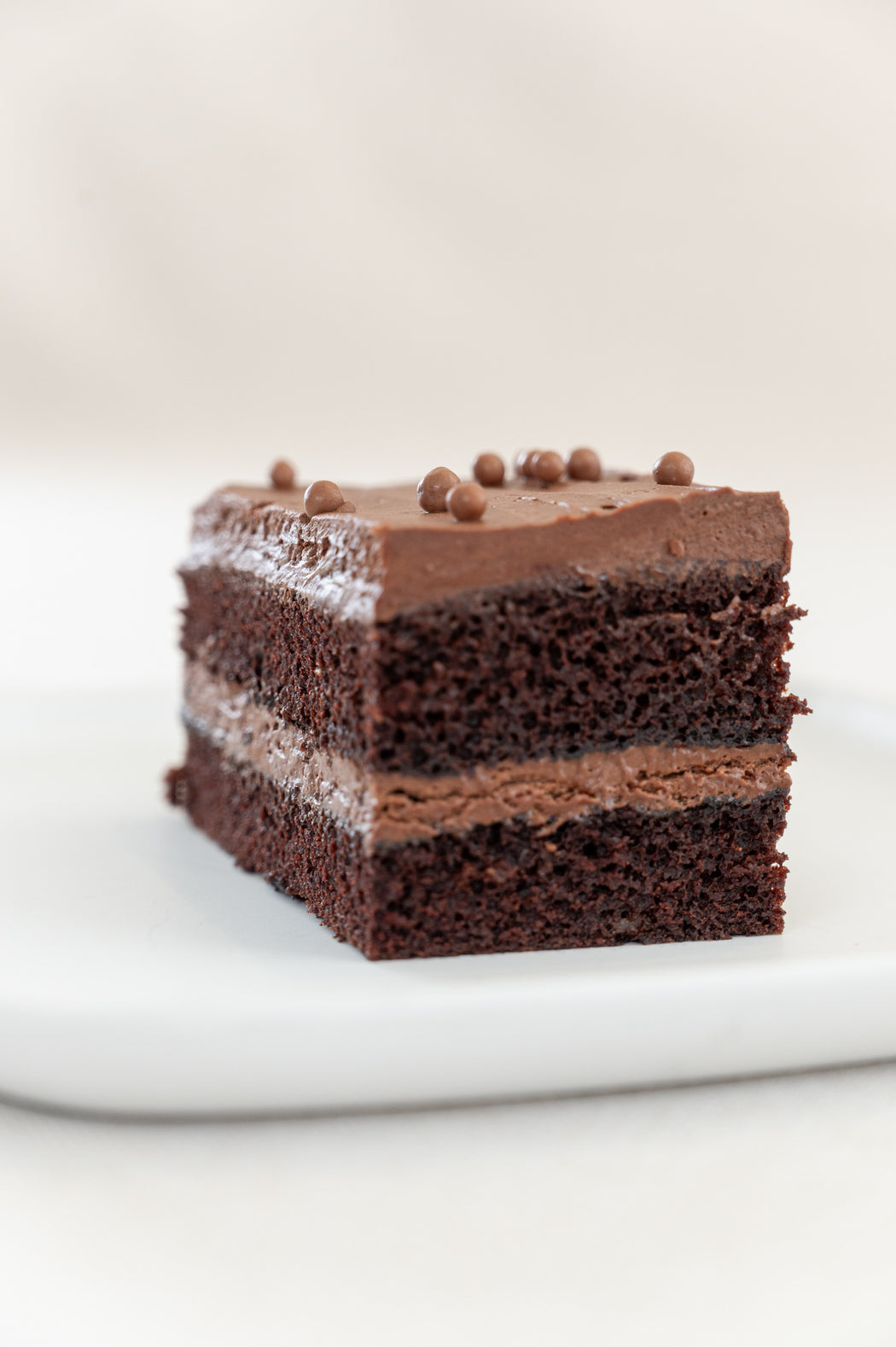 Chocolate Cake with whipped chocolate ganache.