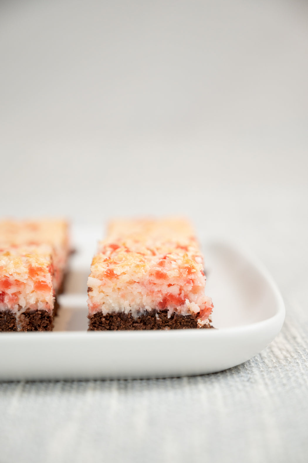 Coconut Cherry Christmas Squares.