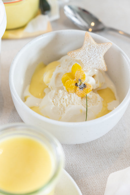 Lemon Curd and The Merry Dairy Vanilla Ice Cream.