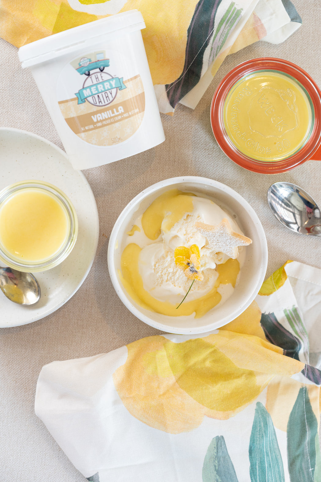 Lemon Curd and The Merry Dairy Vanilla Ice Cream.