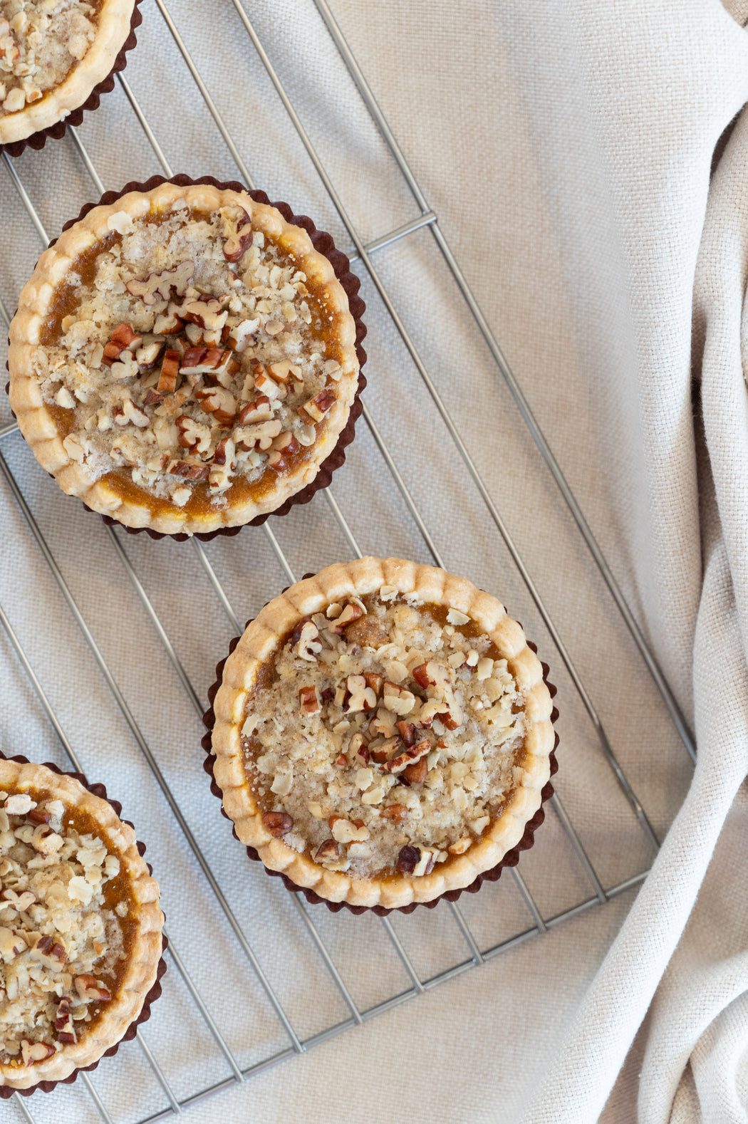 Pumpkin Pecan Crumble Pies.