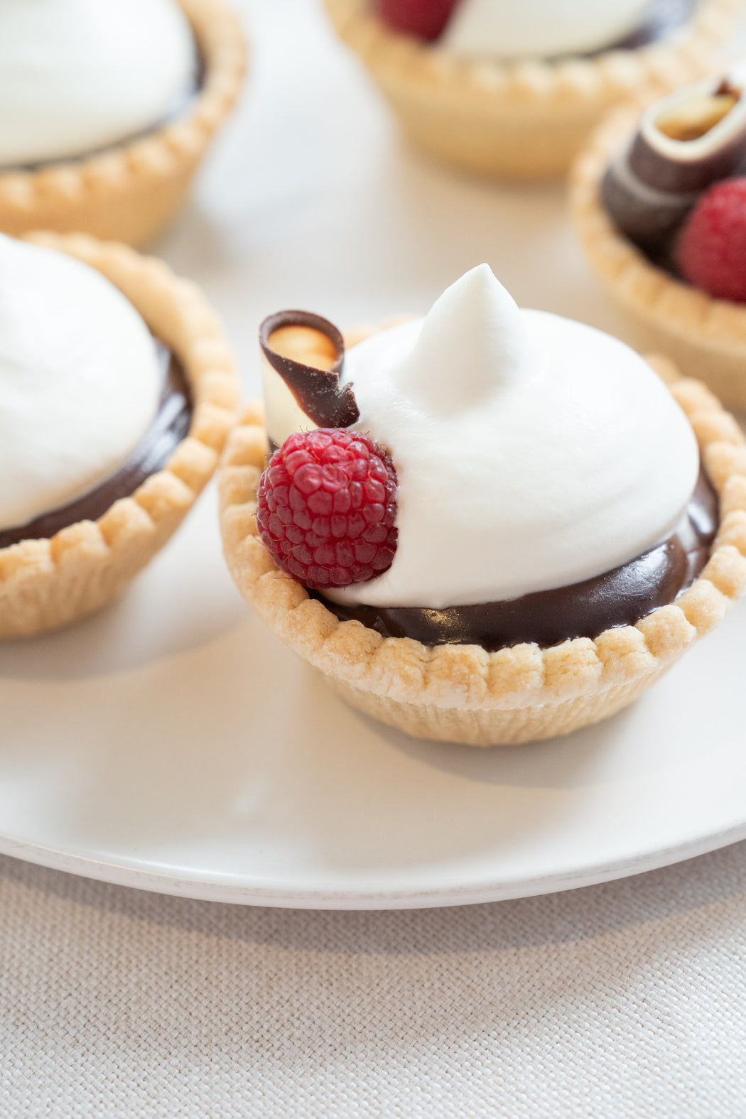 Raspberry Chocolate Cream Pies.