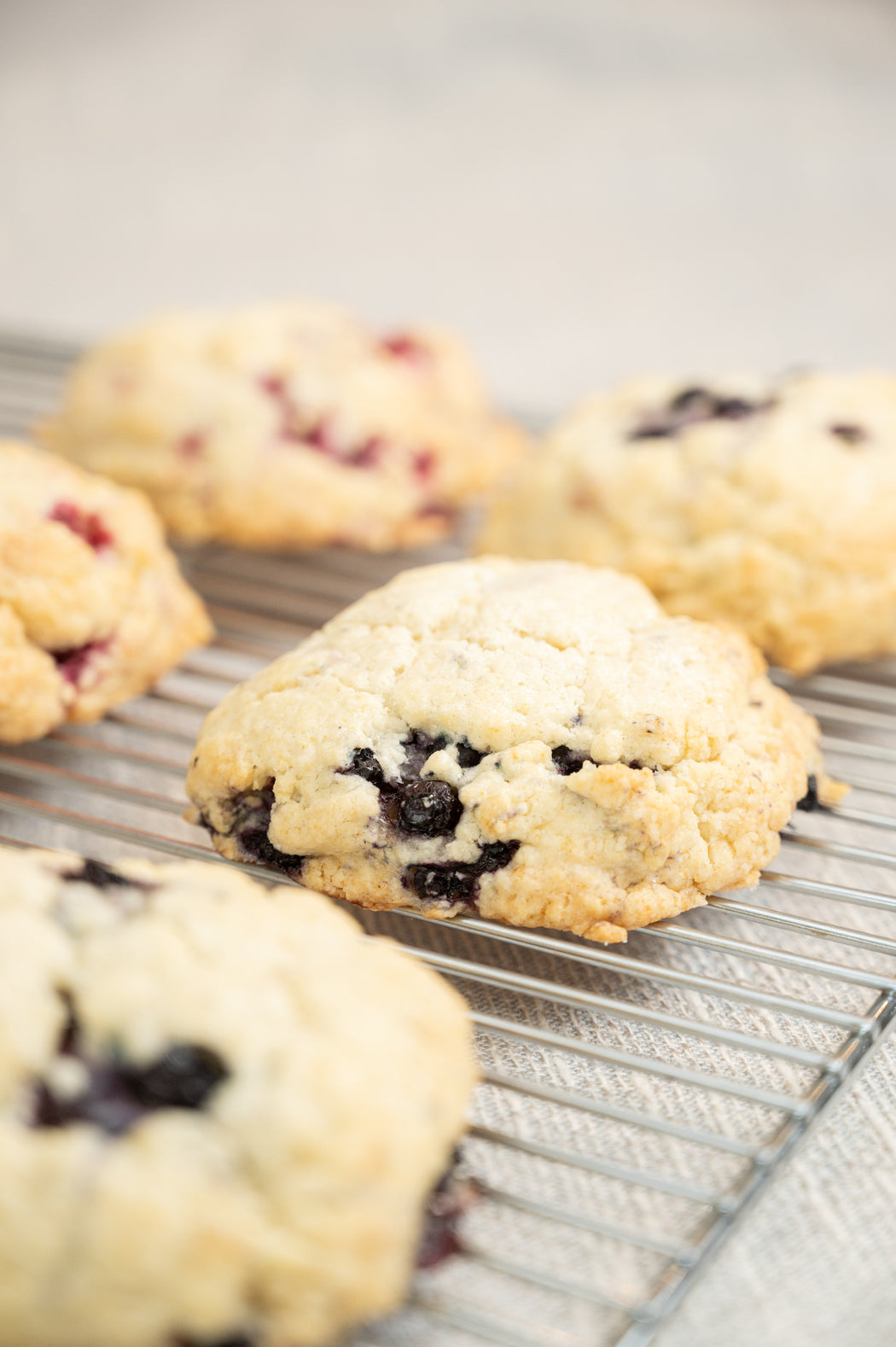 Raspberry and Blueberry Scones.