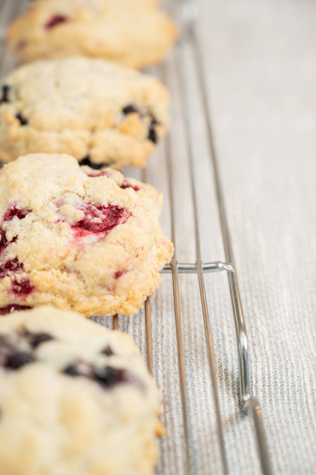 Raspberry and Blueberry Scones.