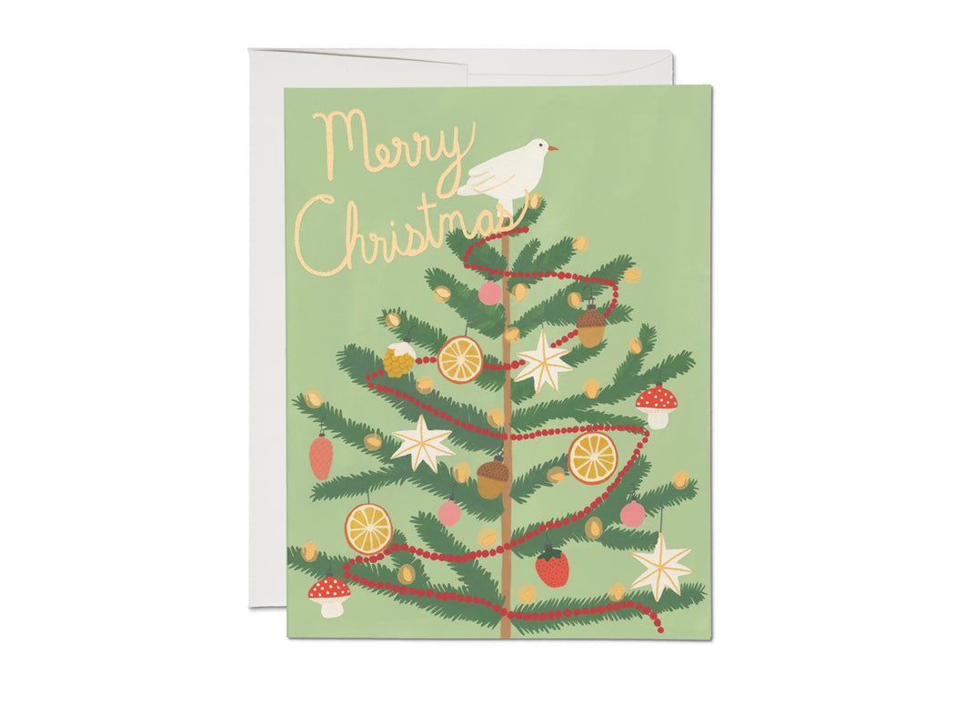 Red Cap Cards: Christmas Spice Tree Holiday Greeting Card.