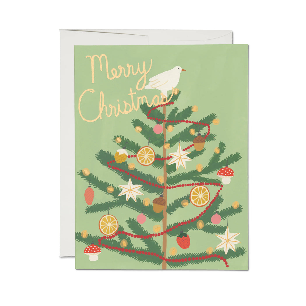 Red Cap Cards: Christmas Spice Tree Holiday Greeting Card.