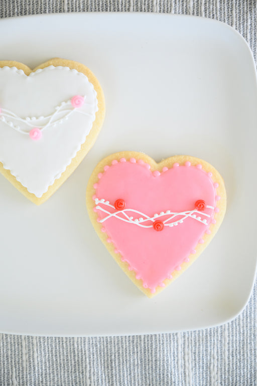 Valentine Decorated Shortbread Cookies.