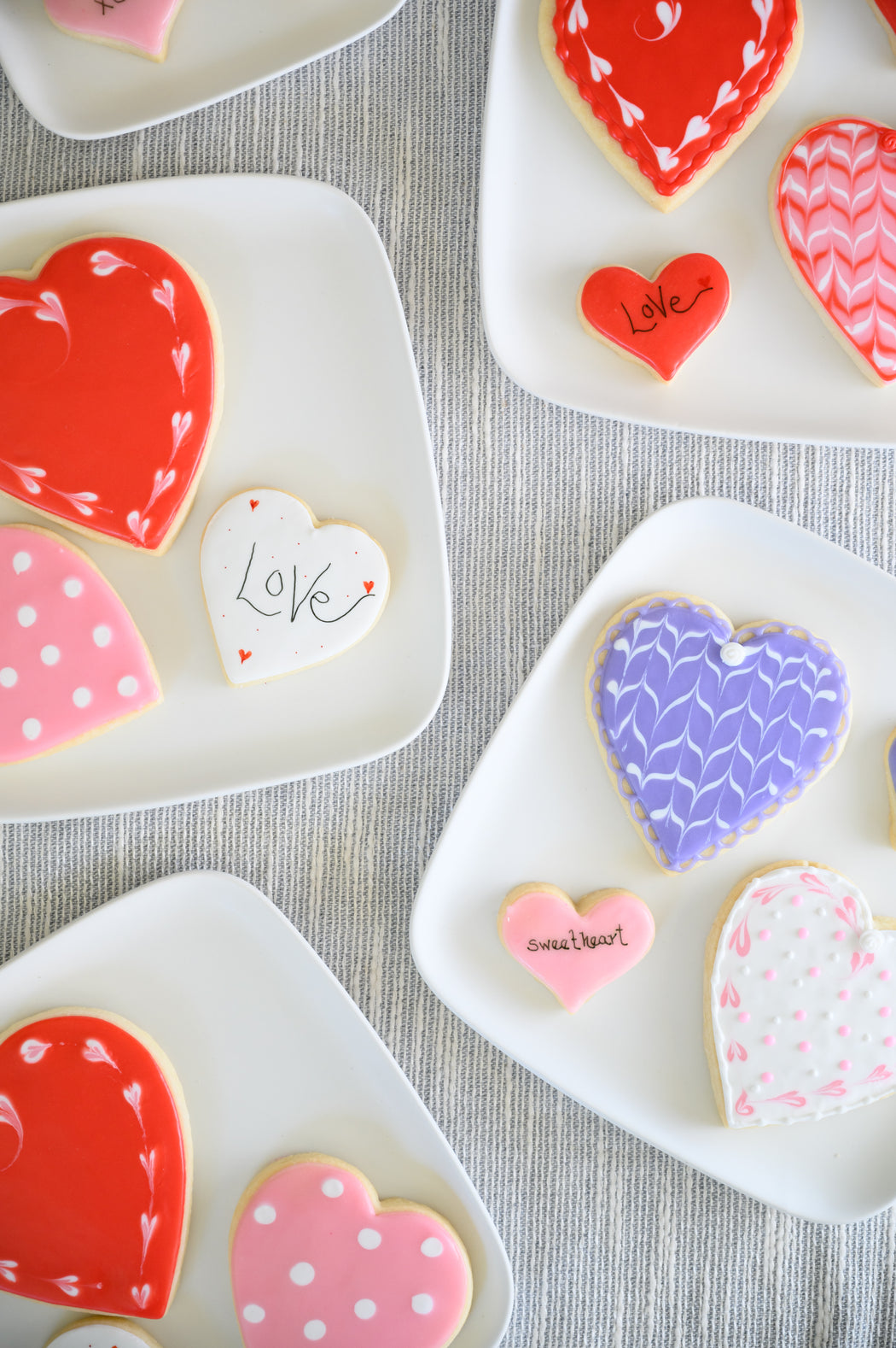 Valentine Decorated Shortbread Cookies.