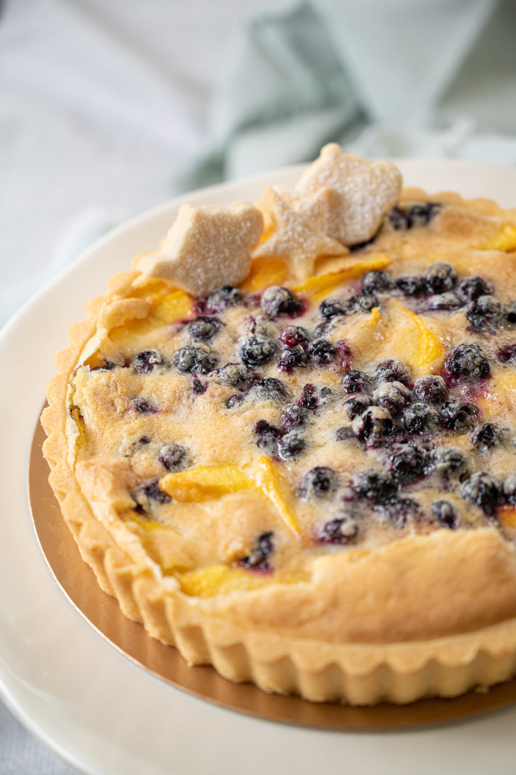 Peach Blueberry Vanilla Tart.