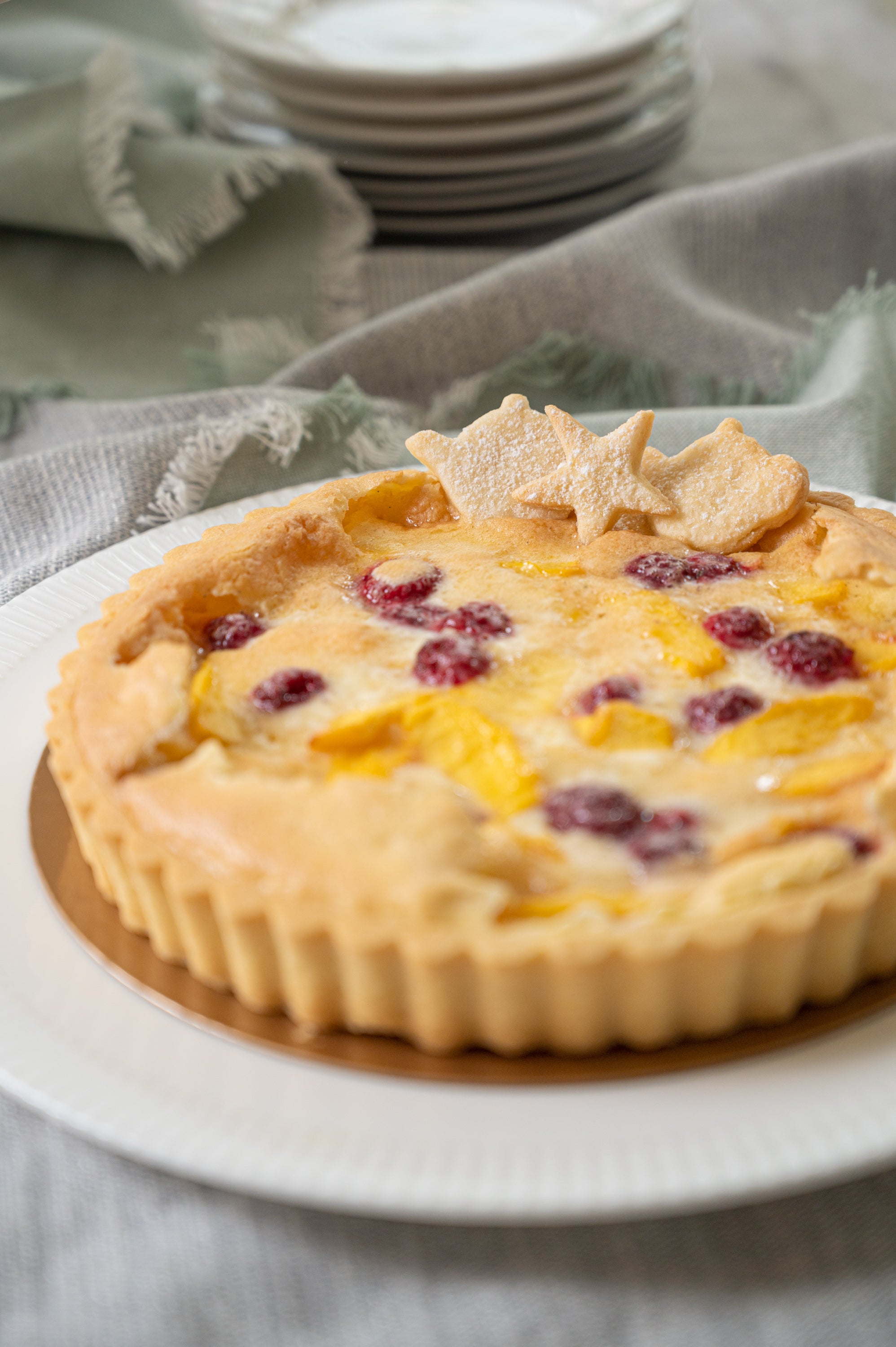 Peach Raspberry Vanilla Tart.