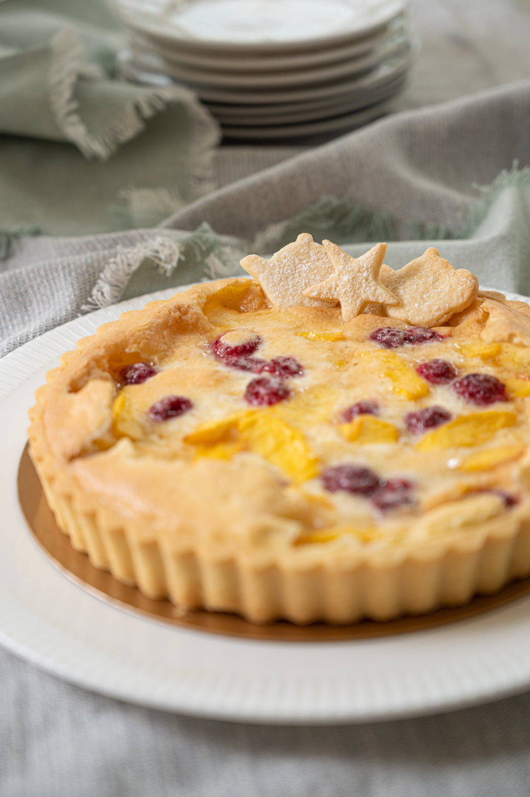 Peach Raspberry Vanilla Tart.