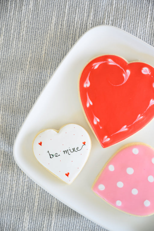 Valentine Decorated Shortbread Cookies.