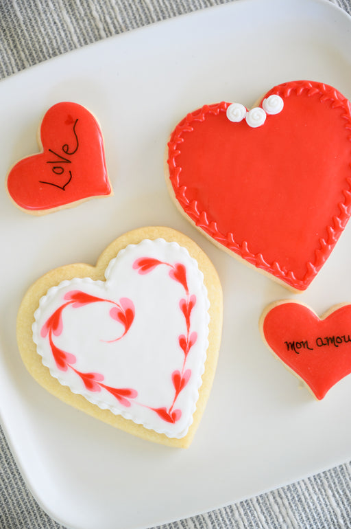 Valentine Decorated Shortbread Cookies.