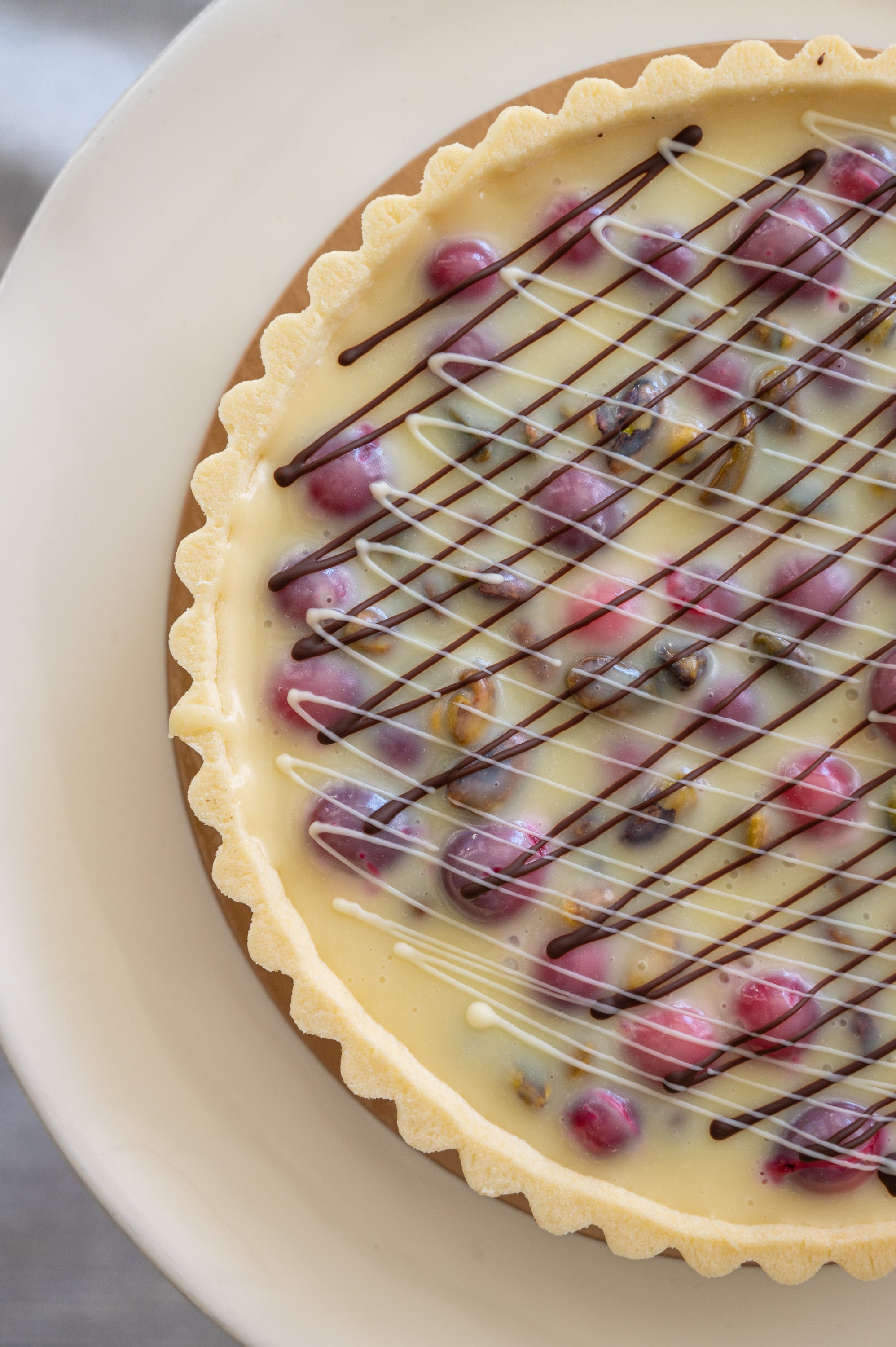 White Chocolate Cranberry Toasted Pistachio Tart.